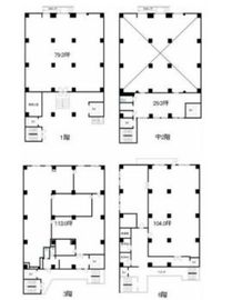 大東芝浦ビル 1階+中2階+6階 間取り図