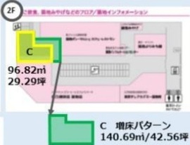 築地KYビル 2階C(増床パターン) 間取り図