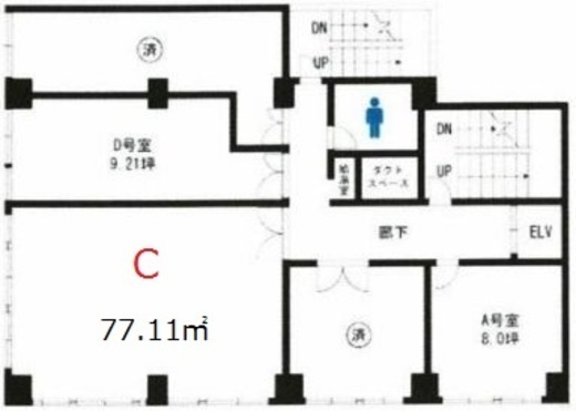 東都水ビル 8階C 間取り図