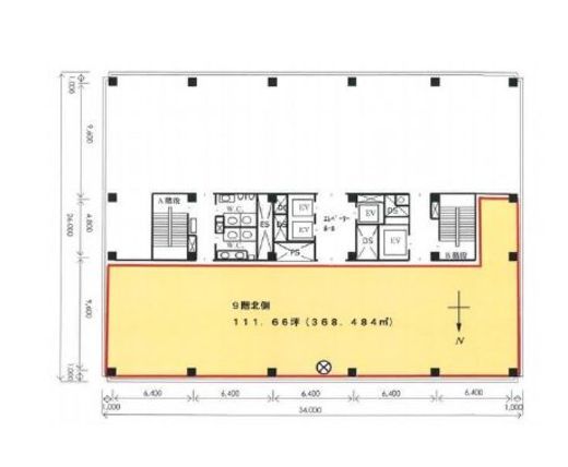 龍名館本店ビル 9階北 間取り図