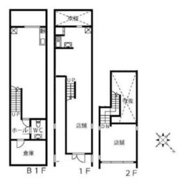 笹塚十号坂店舗 B1階-2階 間取り図