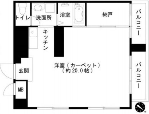 秀和第2築地レジデンス 1102 間取り図