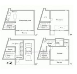南麻布2丁目戸建(SOHO) 一棟 間取り図