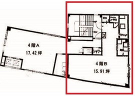 新橋パインビル 4階B 間取り図