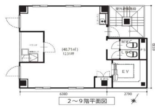 パインコート日本橋 9階 間取り図