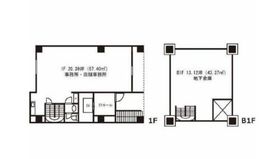 THAビル B1階-1階 間取り図