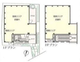 西麻布1丁目ビル 1・2階 間取り図