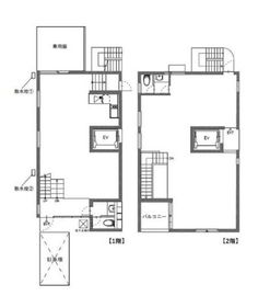 INO.SHIBUYA 1階-2階 間取り図