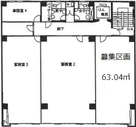 銀座ワカホビル 2階1 間取り図