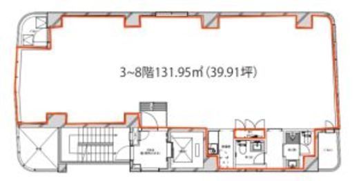 ココタイラビル 8階 間取り図