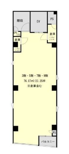 J-Grace新宿(旧:ルーフ新宿ビル) 7階 間取り図