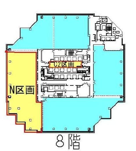品川イーストワンタワー 8階N・C2区画 間取り図
