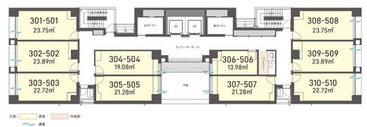 H1O日本橋小舟町 301 間取り図