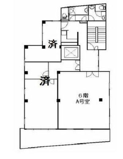 昇賢ビル 6階A 間取り図