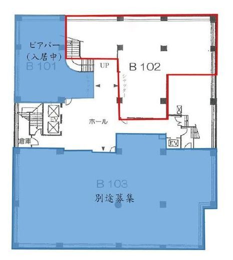 赤坂月世界ビル B102 間取り図