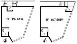 六本木岩堀ビル 2+3階 間取り図