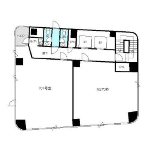 清水橋矢部ビル 701 間取り図