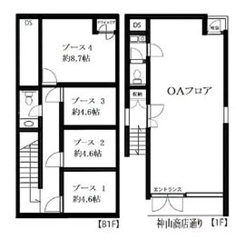 スーパーブレーンビル B1～1階 間取り図