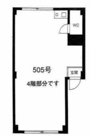 赤坂ロイヤルビル 4階505 間取り図