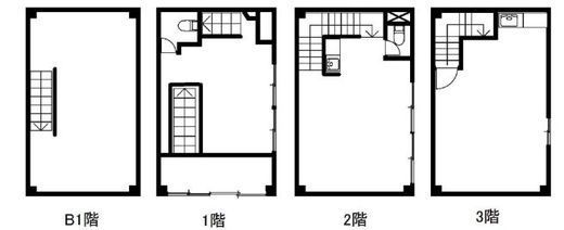 (仮)赤坂8丁目ビル B1～3階 間取り図