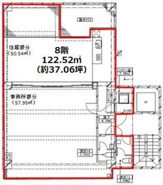 ザ・パークレックス小網町第2ビル 8階 間取り図