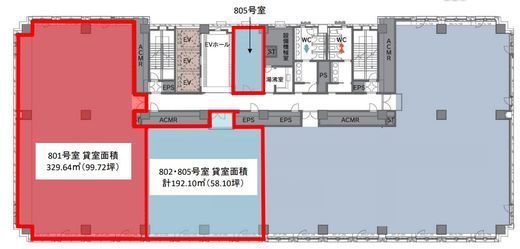 JMF笹塚01(旧:笹塚センタービル) 802+805 間取り図