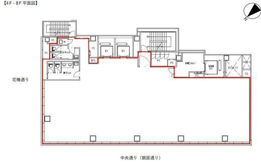 銀座中央通りMMビル(旧:銀座8丁目中央通りプロジェクト) 5階 間取り図