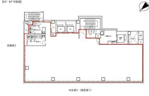 銀座中央通りMMビル(旧:銀座8丁目中央通りプロジェクト) 8階 間取り図