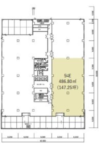 ウノサワ東急ビル 5階E 間取り図