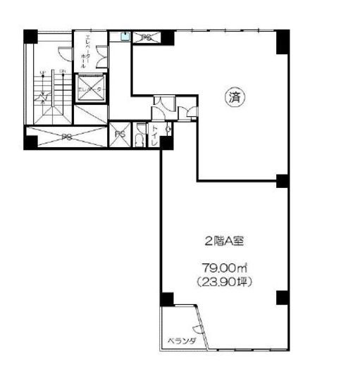山本ビル(神保町) 2階A 間取り図