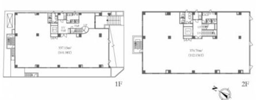 西新宿ミノシマビル 1階+2階 間取り図