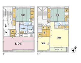 高根ビル(SOHO・店舗・事務所) 4-5階(メゾネット) 間取り図