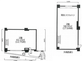 セントラル第二青山 1・2階 間取り図