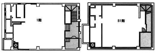 黒沼ビル B1階+1階 間取り図