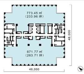 聖路加タワー 701 間取り図