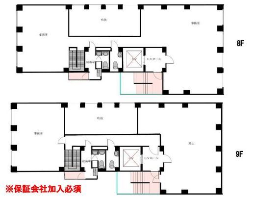 ヒキタカ飯田橋ビル 8-9階 間取り図