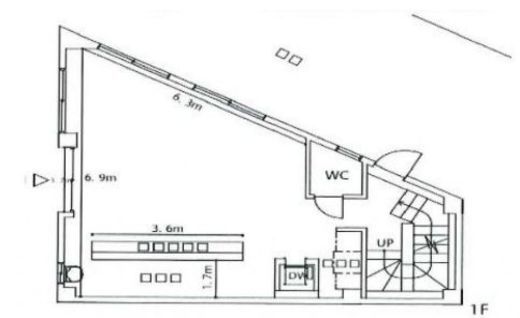 神田南口ビル B1～1階 間取り図