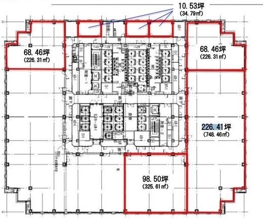 品川グランドセントラルタワー 6階事務所8 間取り図