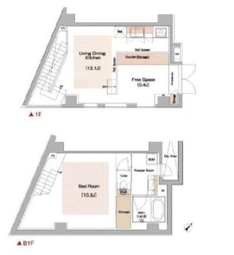 グラントレゾール広尾(SOHO) 101 間取り図