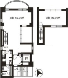 広尾AKビル 8-9階 間取り図