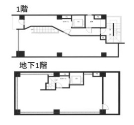 渋谷三丁目TRビル B1～1階 間取り図