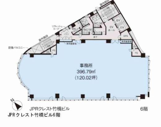JPRクレスト竹橋ビル 2階 間取り図