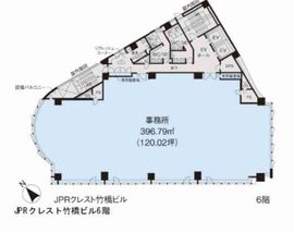 JPRクレスト竹橋ビル 2階 間取り図