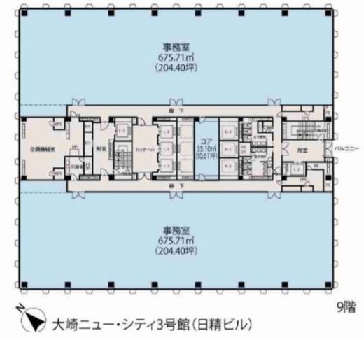 大崎ニューシティ3号館 9階 間取り図