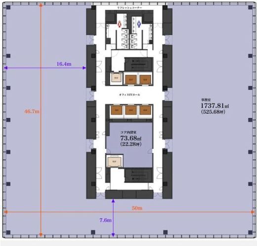 東京サンケイビル 26階 間取り図