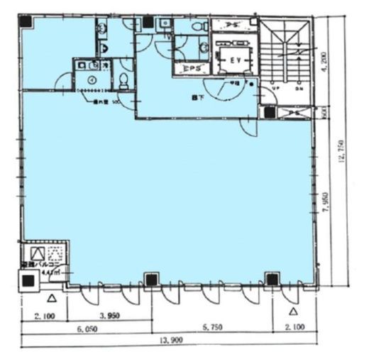 岡地茅場町ビル 4階 間取り図