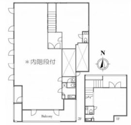 オーベル代官山DE(店舗・事務所) 1-2階 間取り図