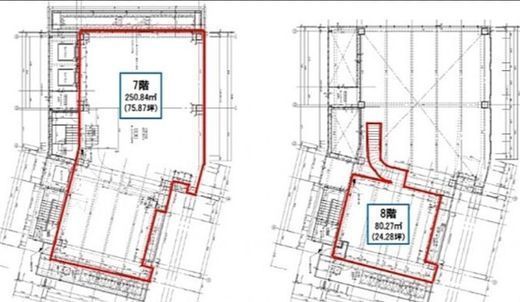 コンツェ恵比寿 7階+8階 間取り図