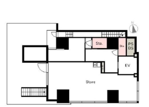 グランルーブル麻布十番(店舗) 1階 間取り図