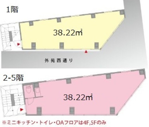 （仮称）神宮前2丁目プロジェクト 1-5階 間取り図